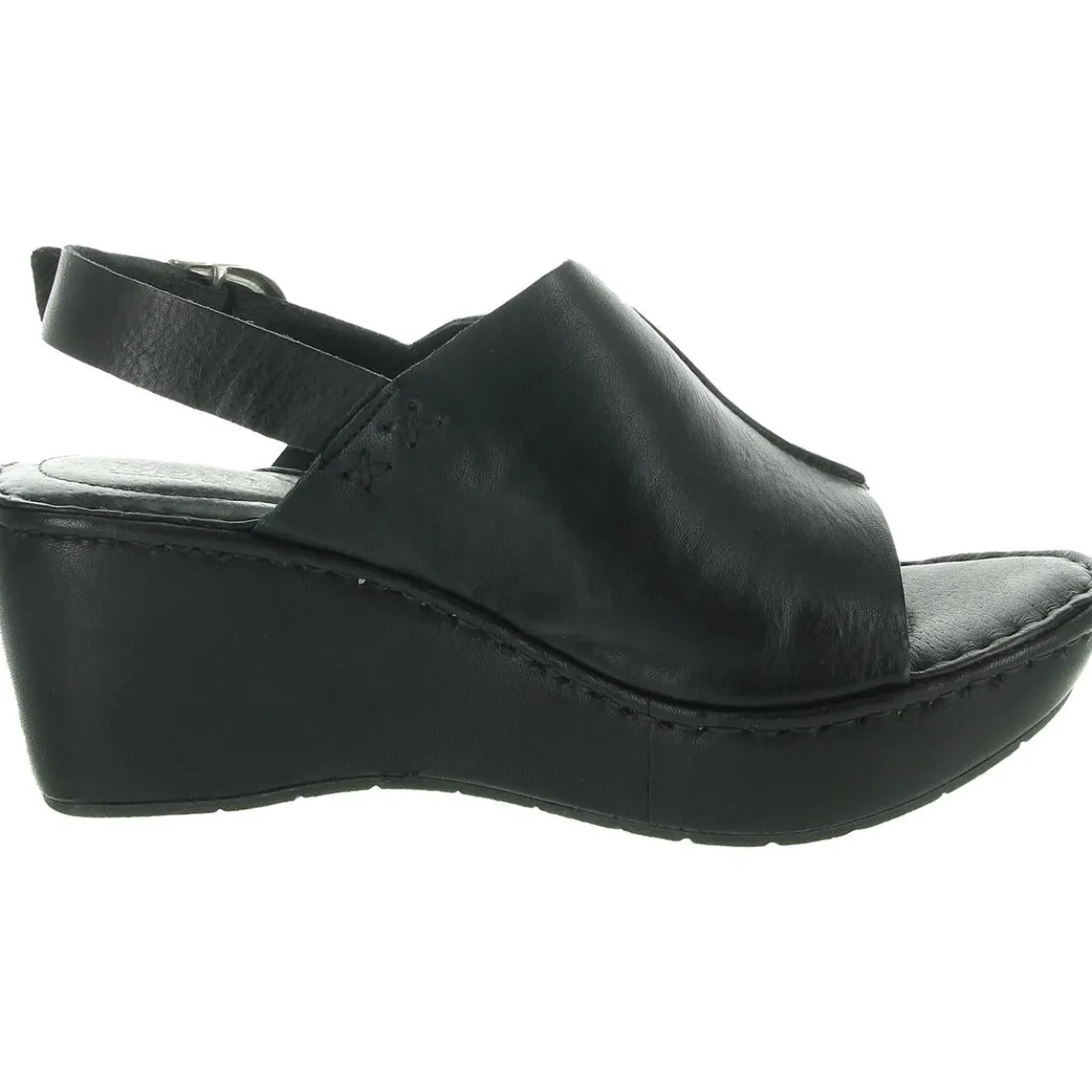 Solid Leather Platform Sandals