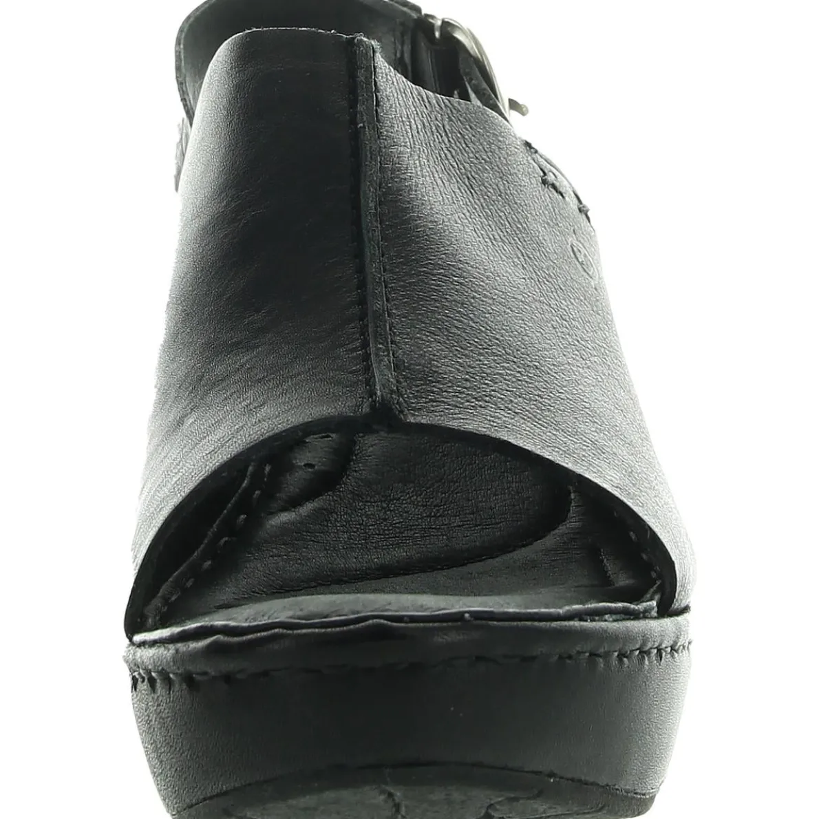 Solid Leather Platform Sandals