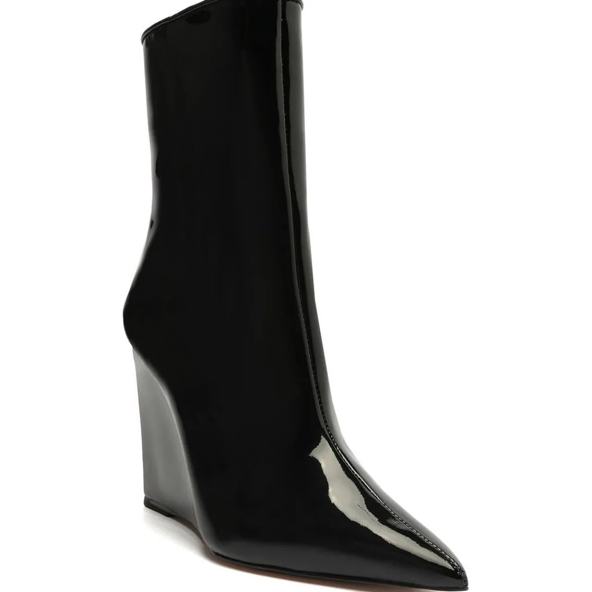 Asya Patent Leather Pointed Toe Booties