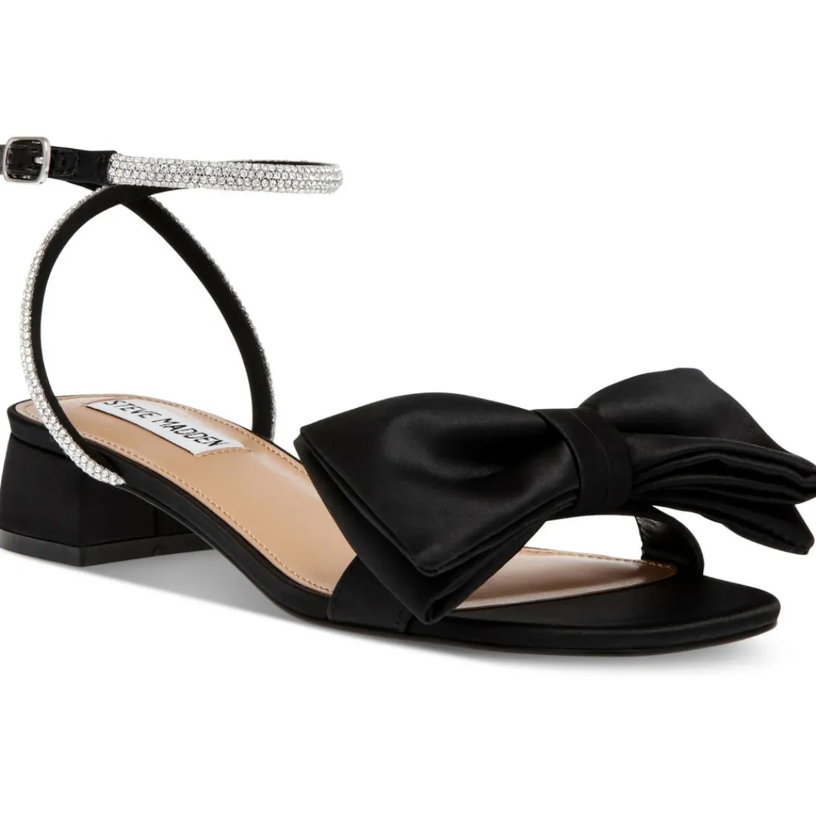 Satin Rhinestone Slingback Sandals