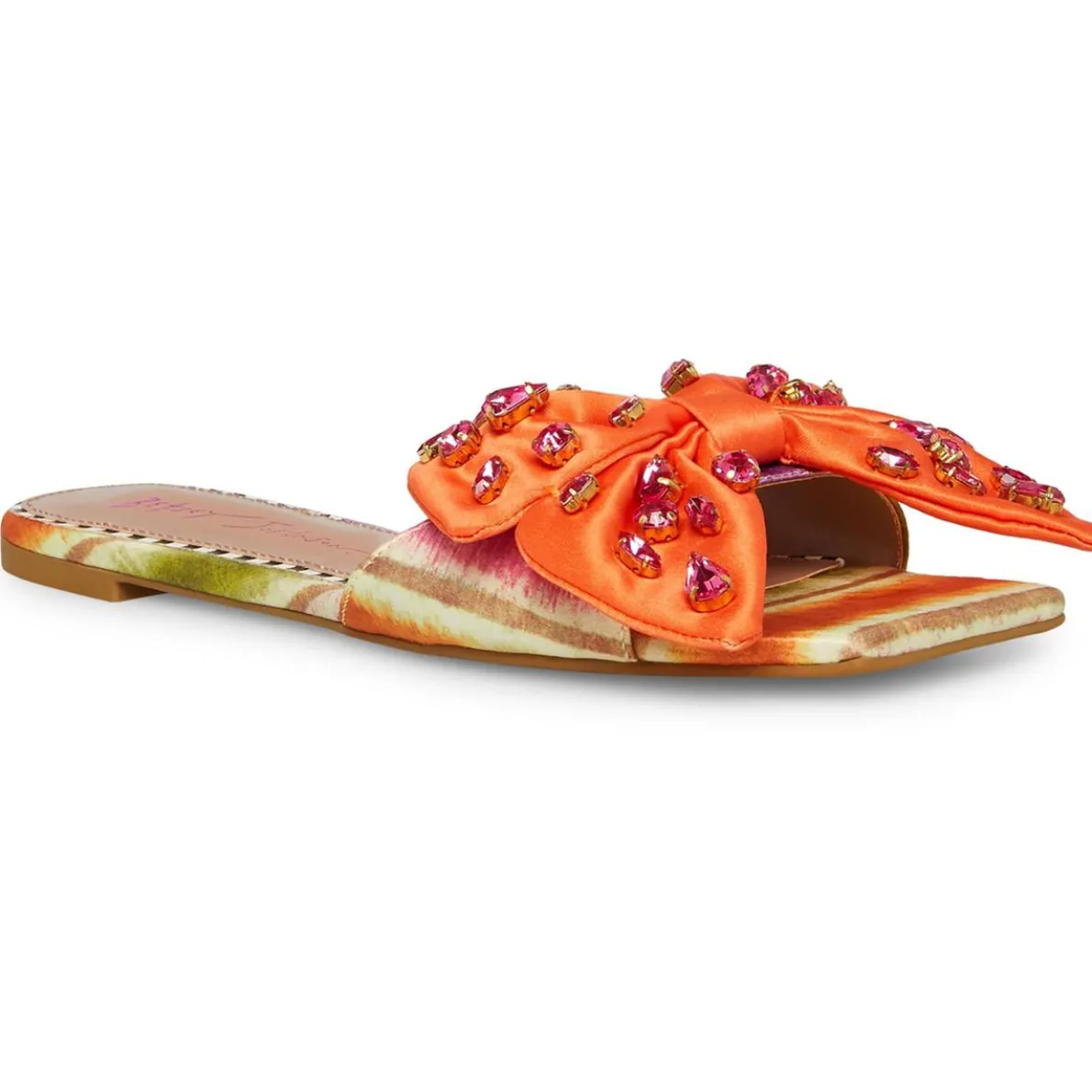 Daisyy Rhinestone Bow Slide Sandals
