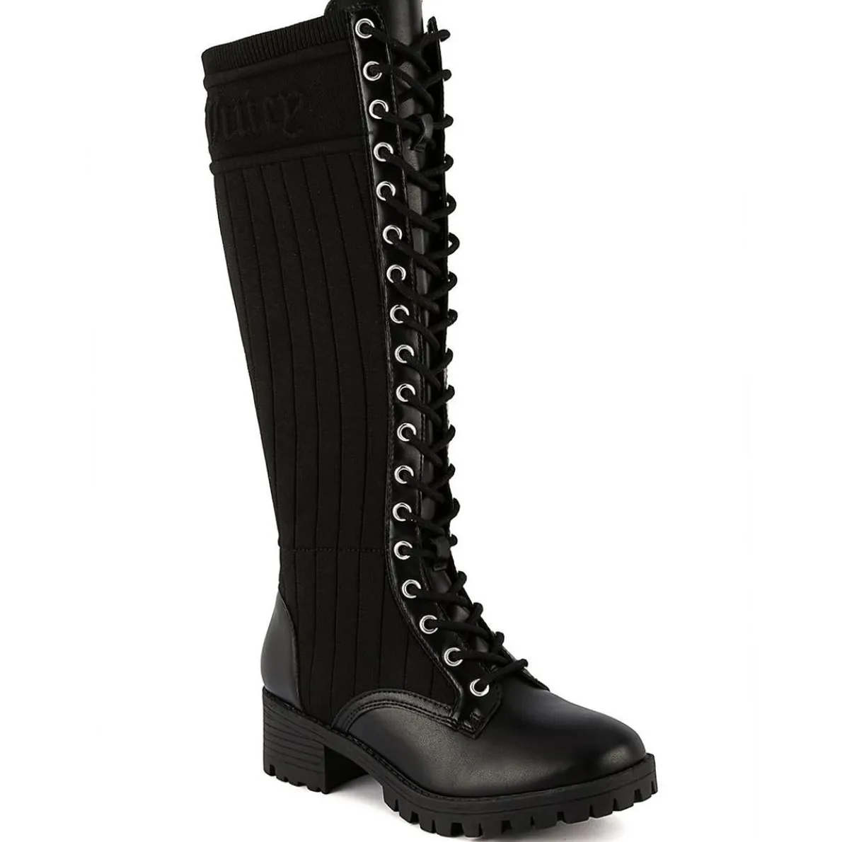 OKtavia Lace-Up Knit Knee-High Boots
