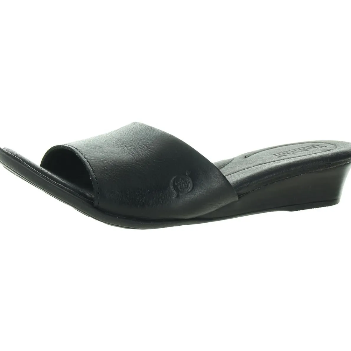 Solid Leather Wedge Sandals