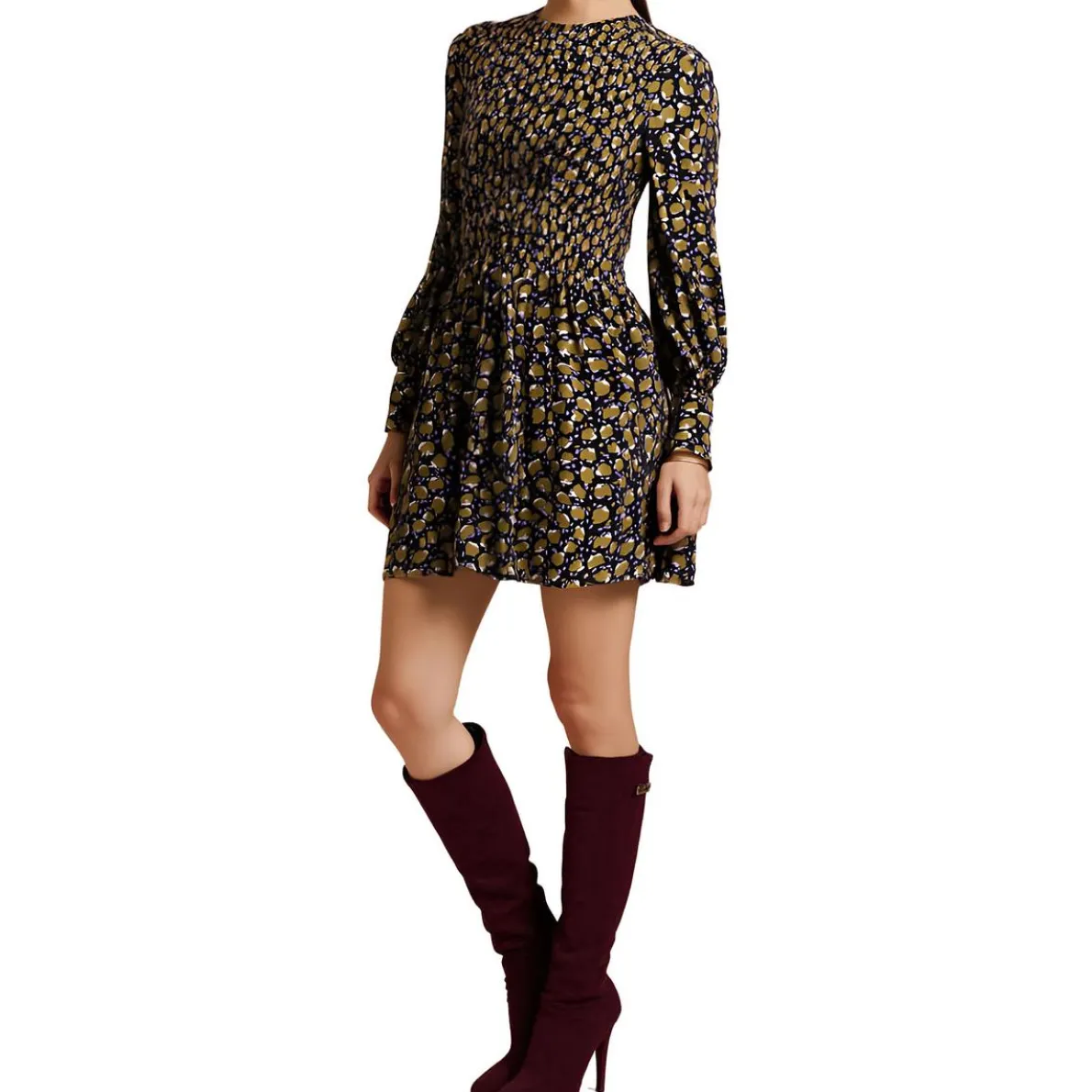 Ingrid Printed Fit & Flare Dress
