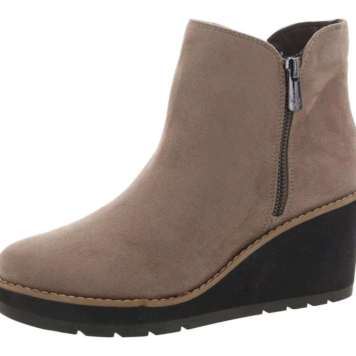 Faux Suede Zipper Ankle Boots