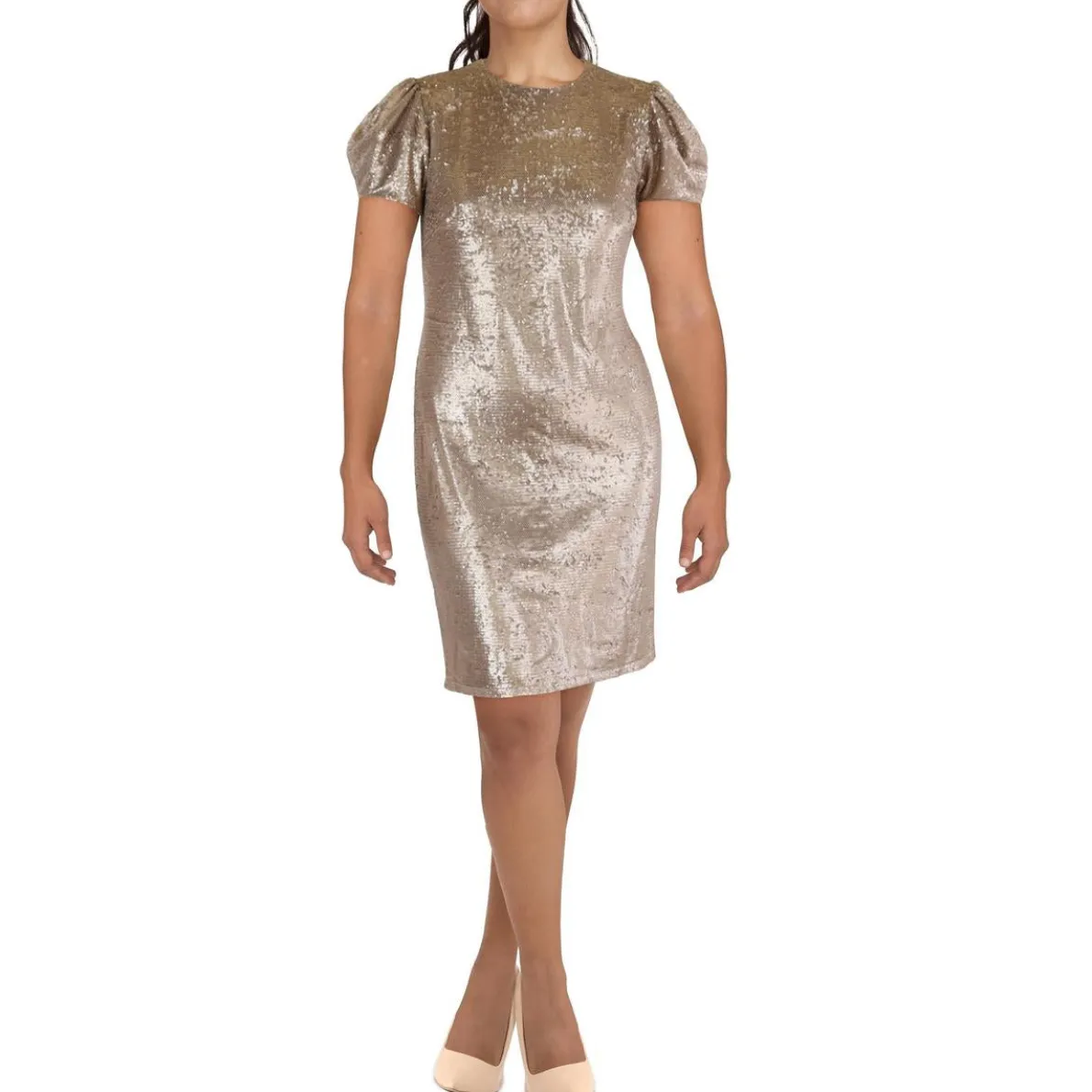 Sequined Knee-Length Cocktail And Party Dress