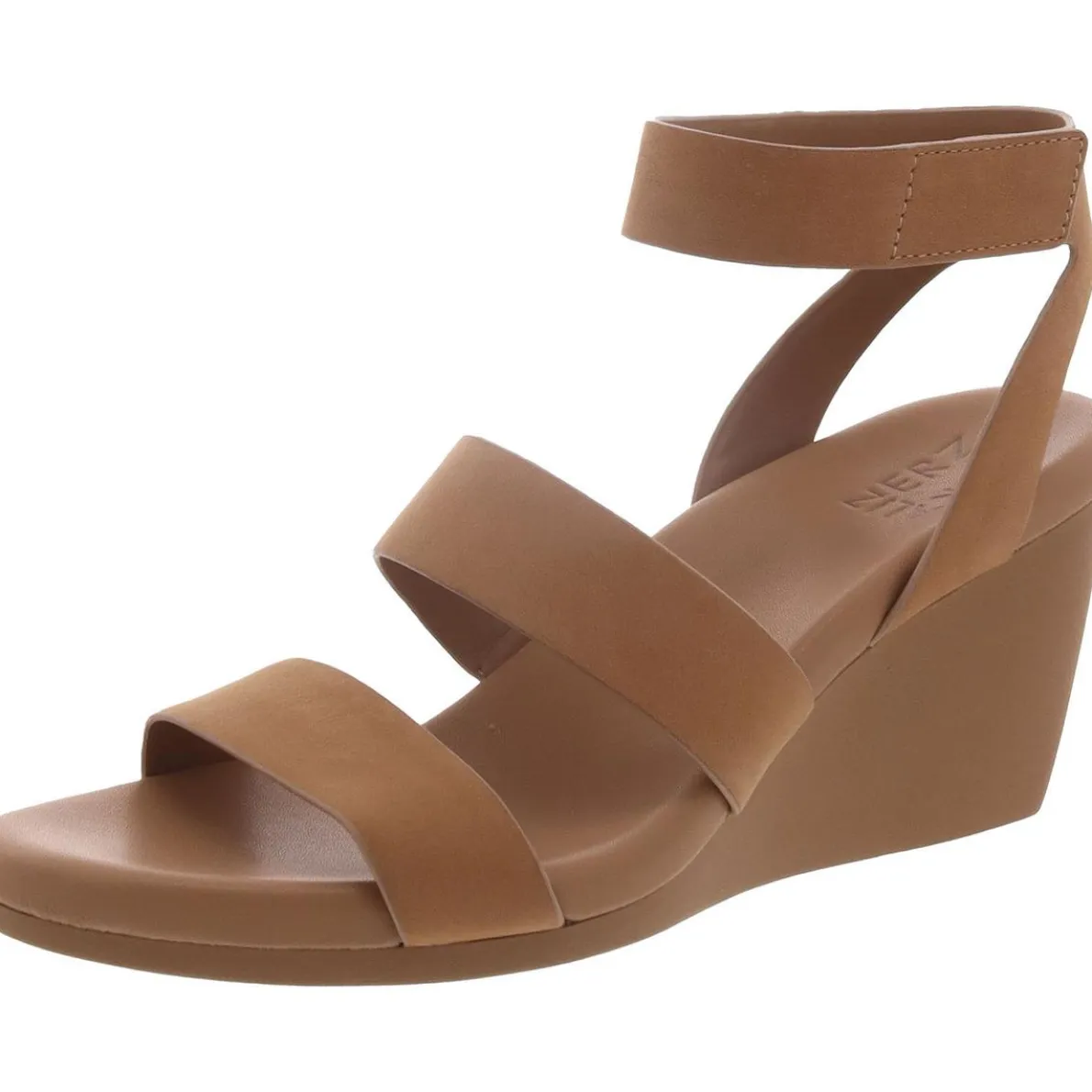 Ignite Leather Ankle Strap Wedge Sandals