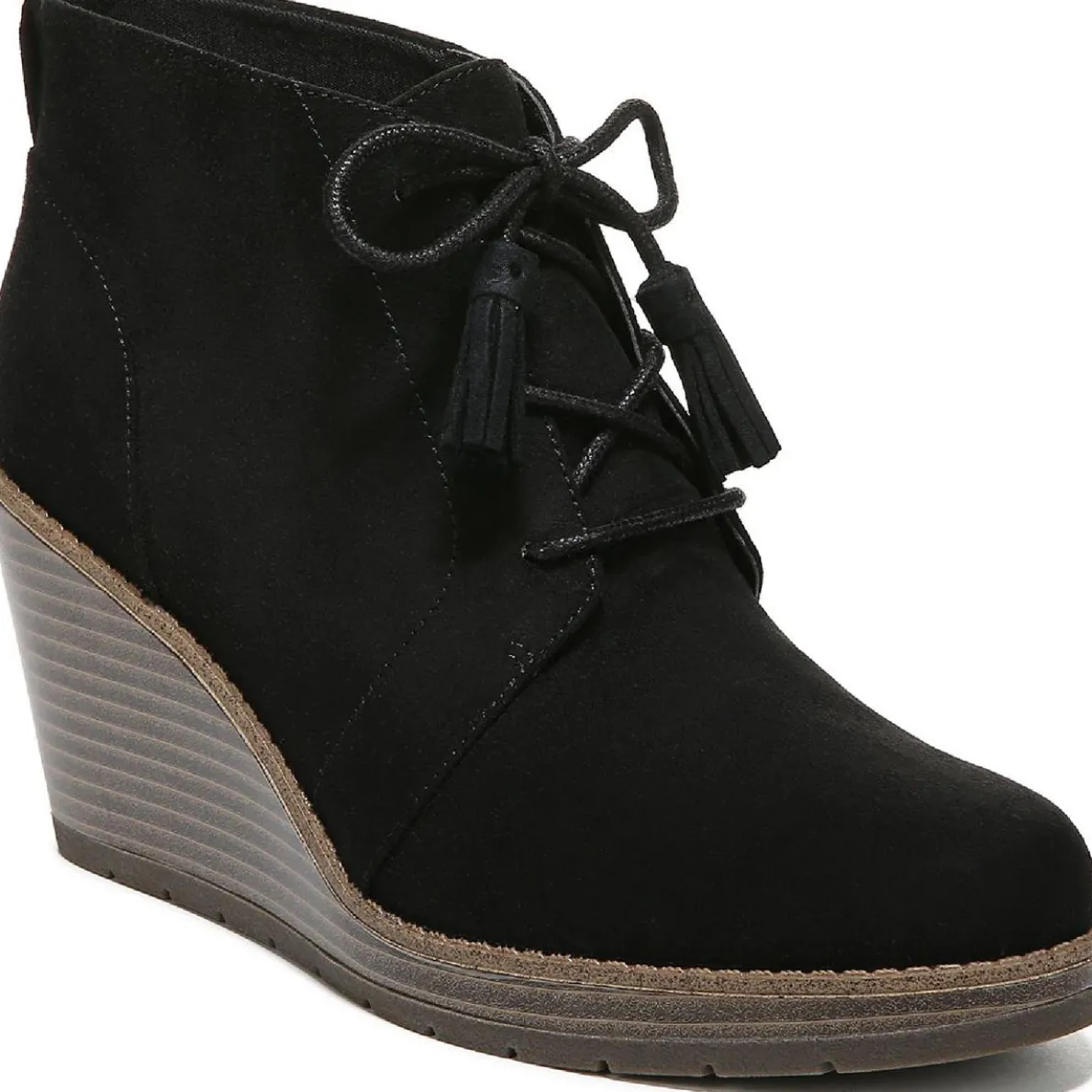 One Love Lace-Up Faux Suede Wedge Boots