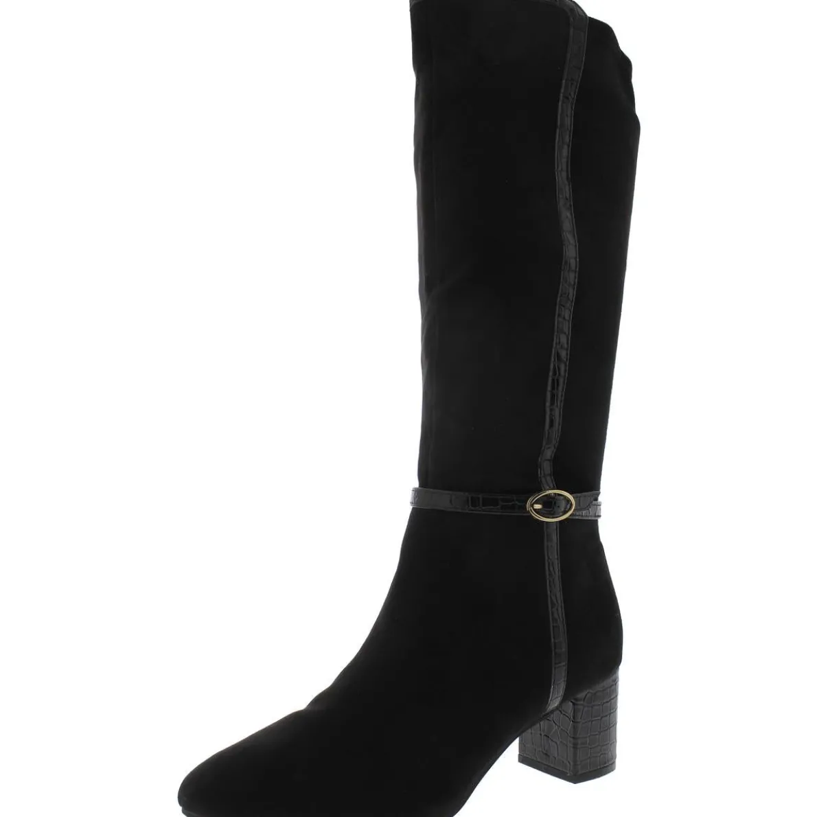 Isaleef Zipper Faux Suede Knee-High Boots