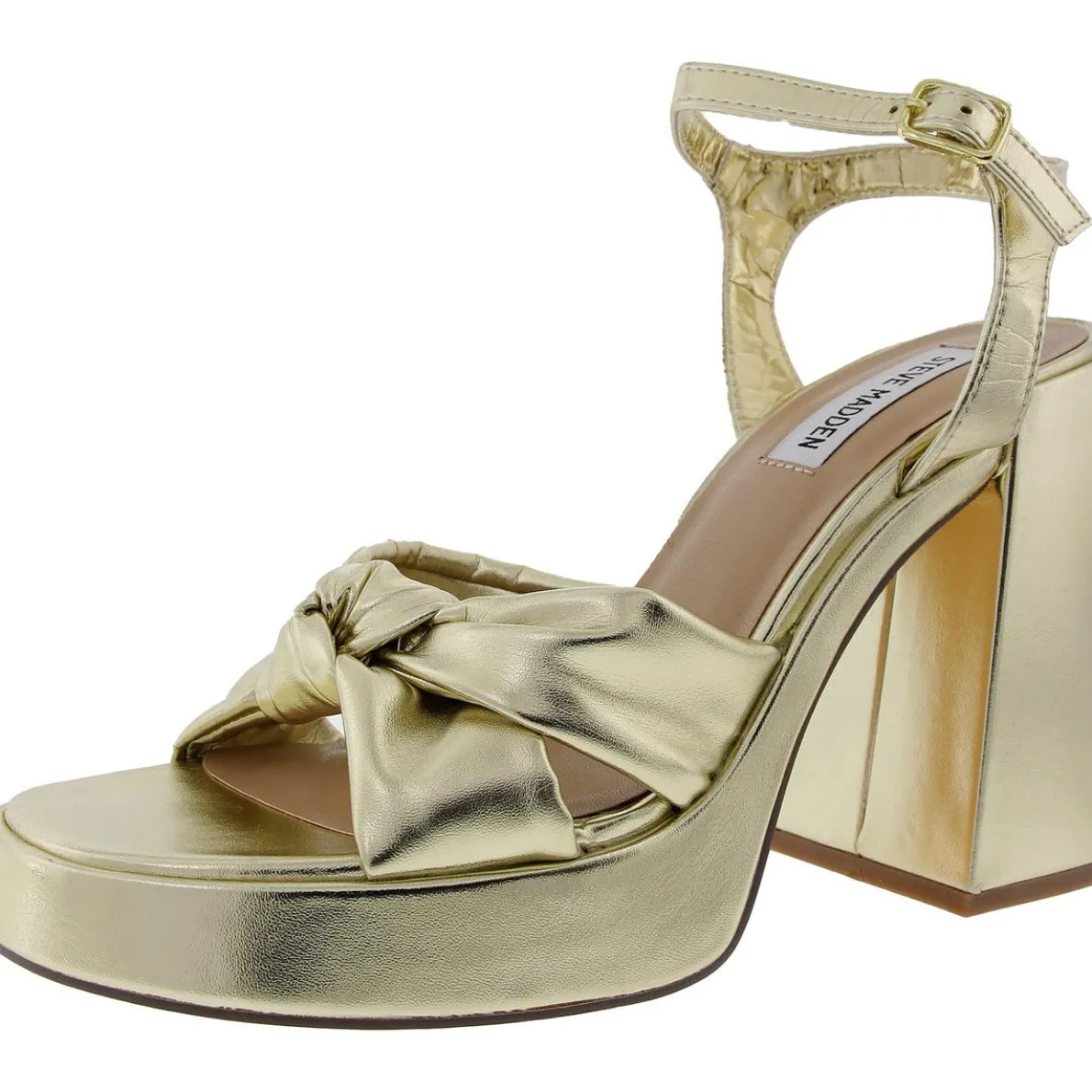 Acceptance Faux Leather Ankle Strap Platform Heels