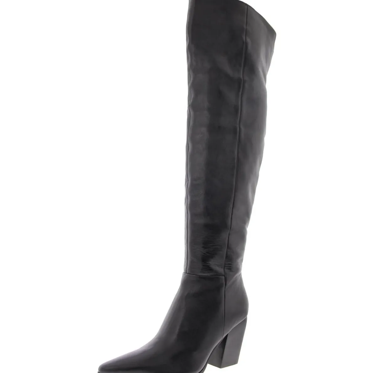 BRAMBLE Zipper Leather Over-The-Knee Boots