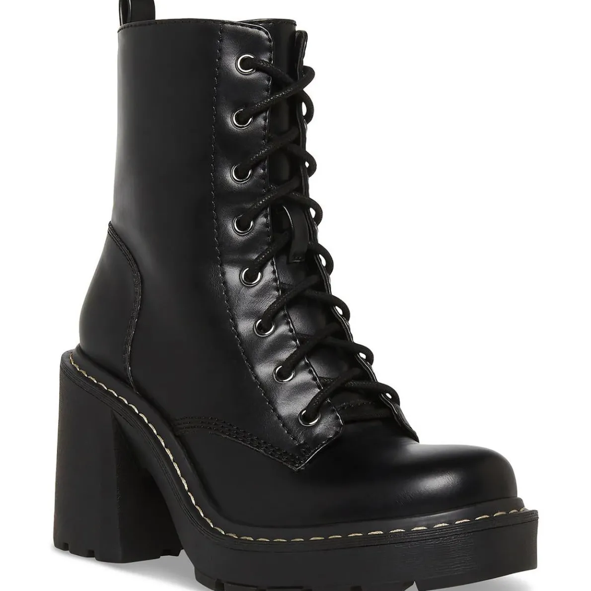 Lion Faux Leather Zipper Combat & Lace-up Boots