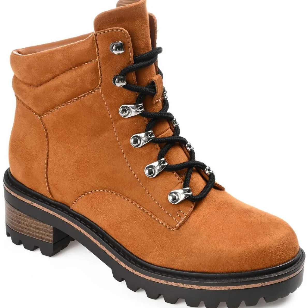 Nyia Faux Leather Lugged Sole Hiking Boots