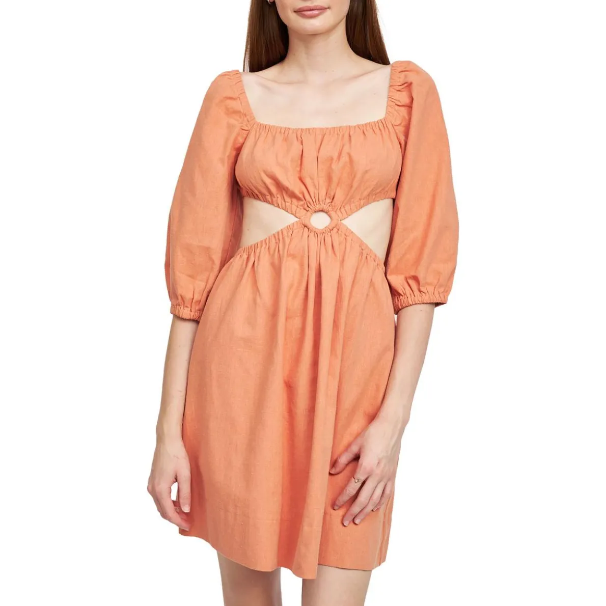 Jasper Linen Open Back Mini Dress