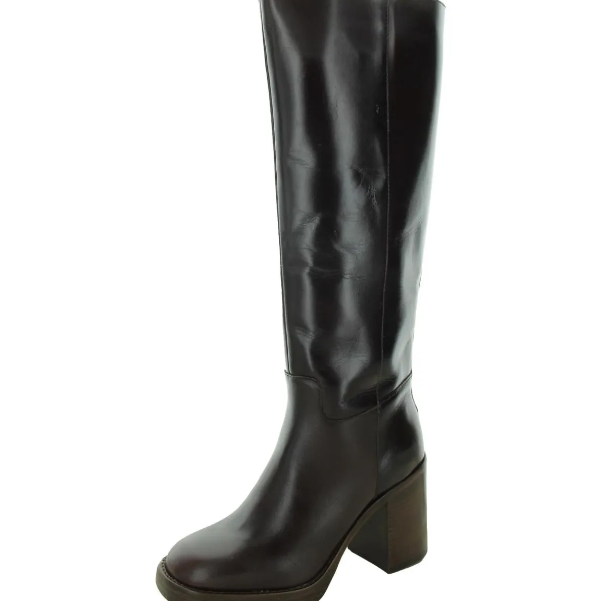 01812WC Wide Calf Leather Knee-High Boots