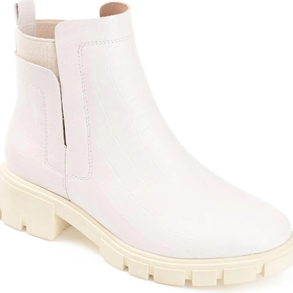 Jeeva Faux Leather Embossed Ankle Boots