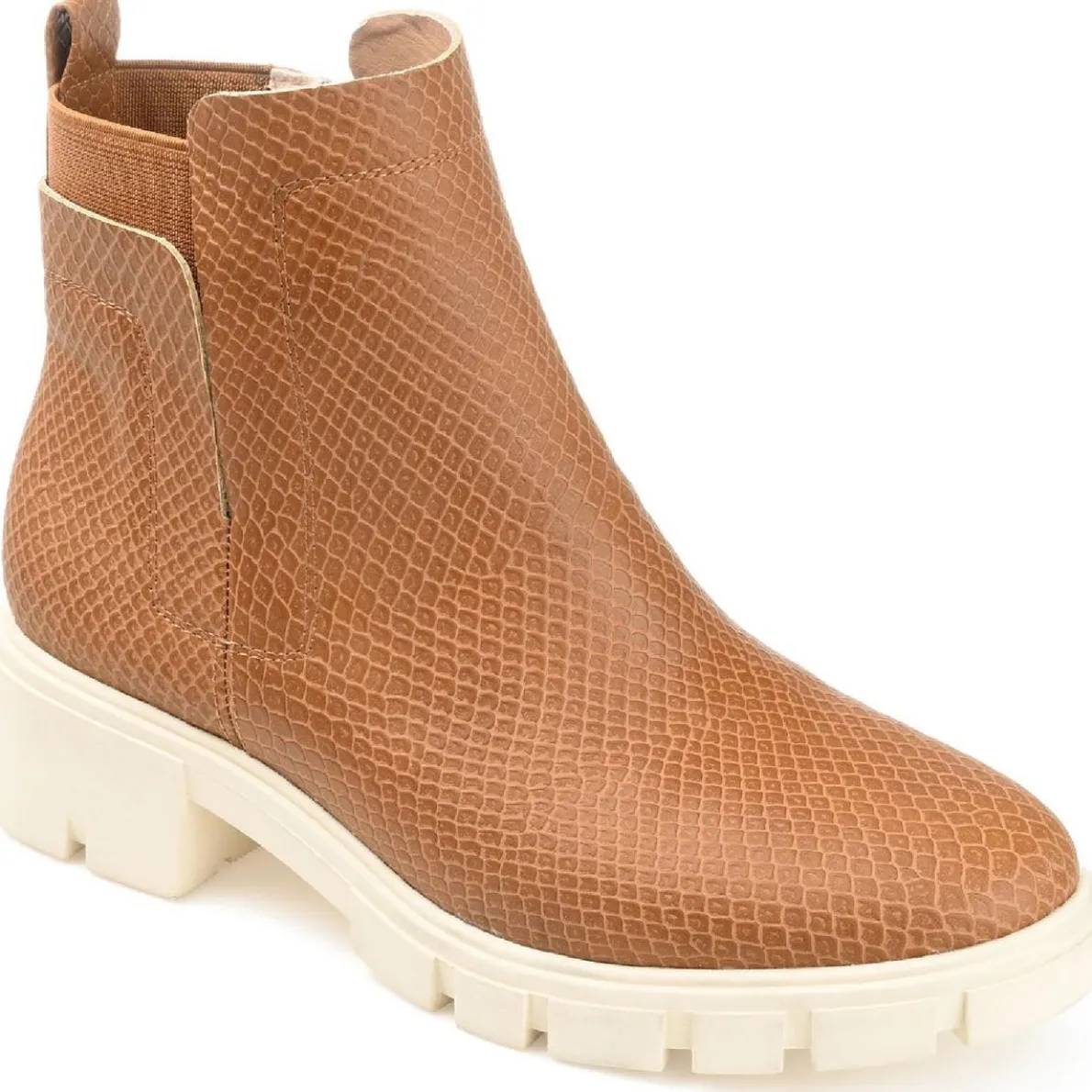 Jeeva Faux Leather Embossed Ankle Boots