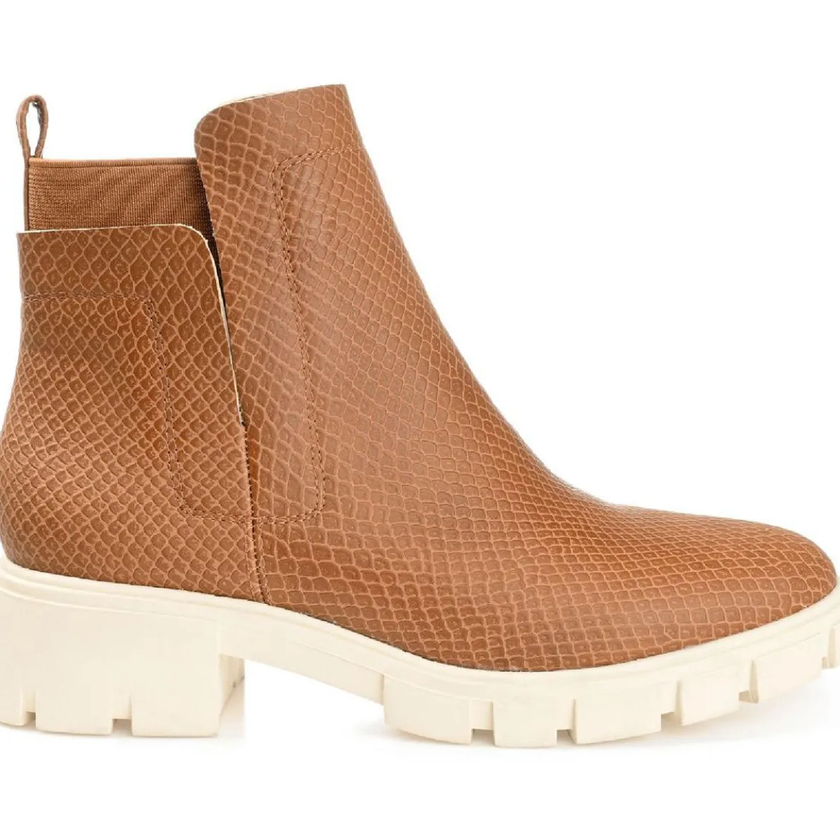 Jeeva Faux Leather Embossed Ankle Boots