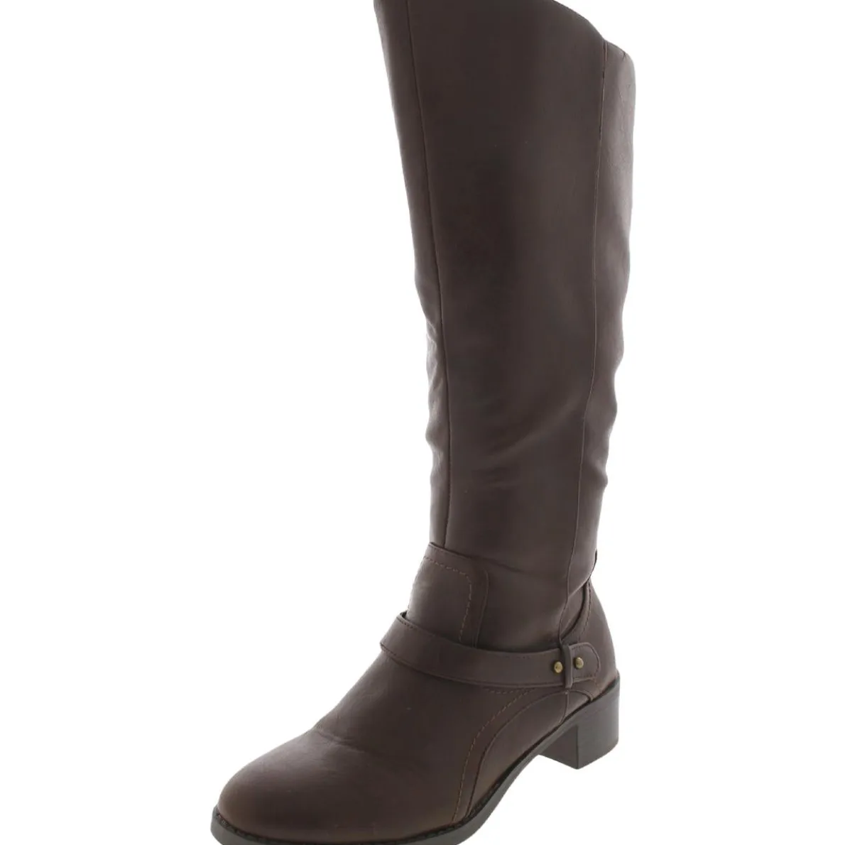 Jewel Faux Leather Knee-High Riding Boots