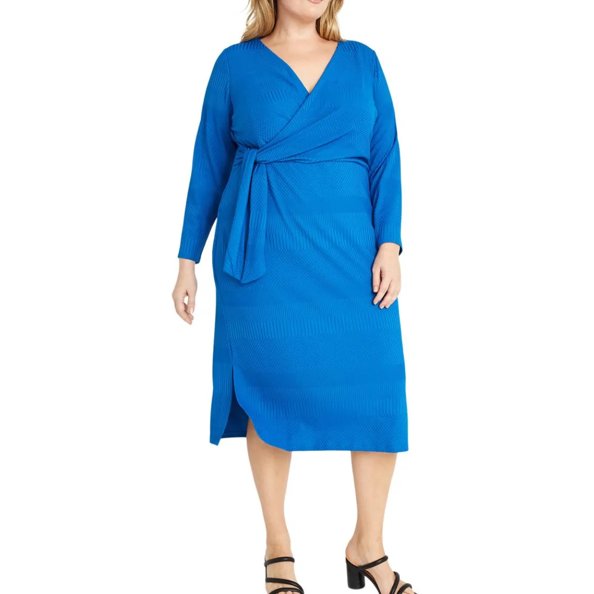 Surplice Mid Calf Midi Dress