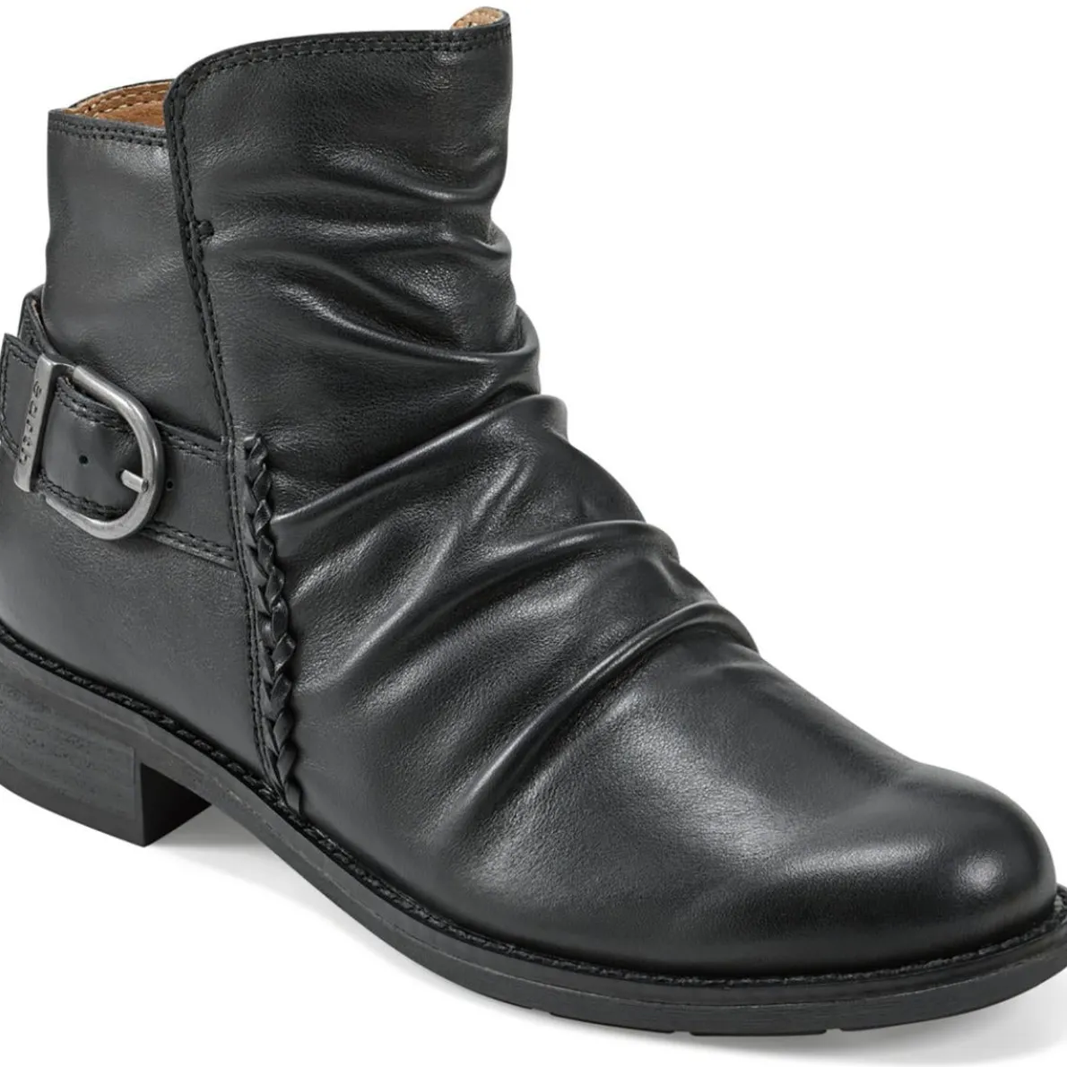 NAIRA Leather Zipper Ankle Boots