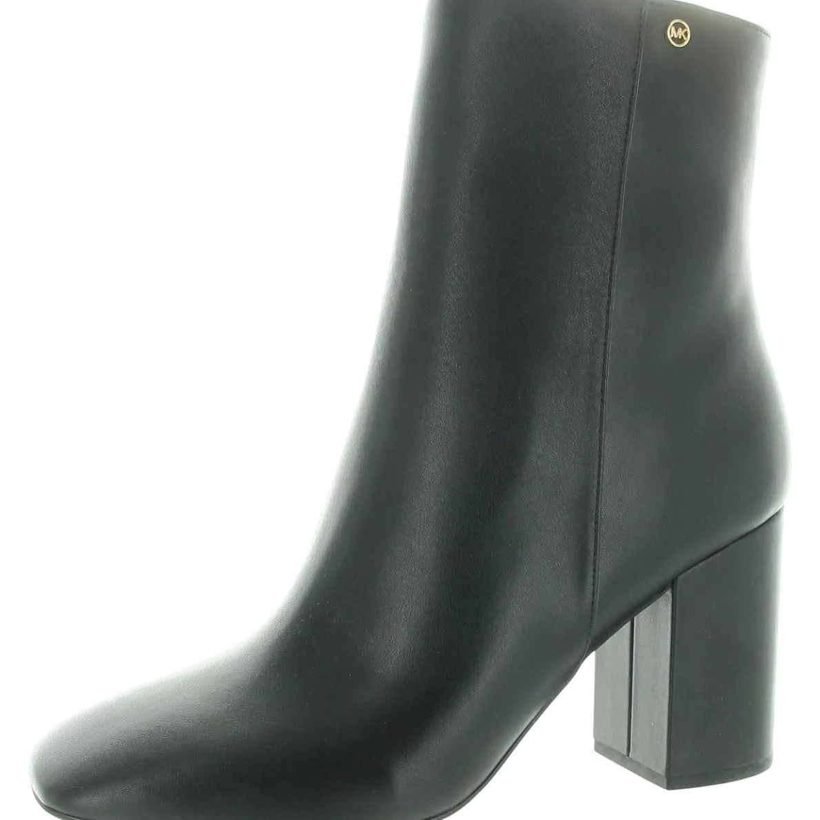 Block Heel Faux Leather Ankle Boots