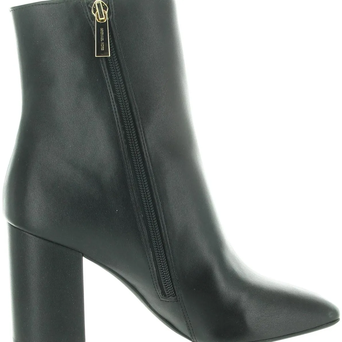 Block Heel Faux Leather Ankle Boots