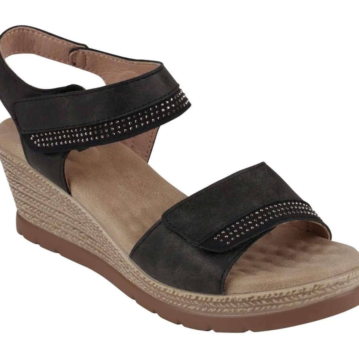 Jorda Rhinestone Faux Leather Ankle Strap