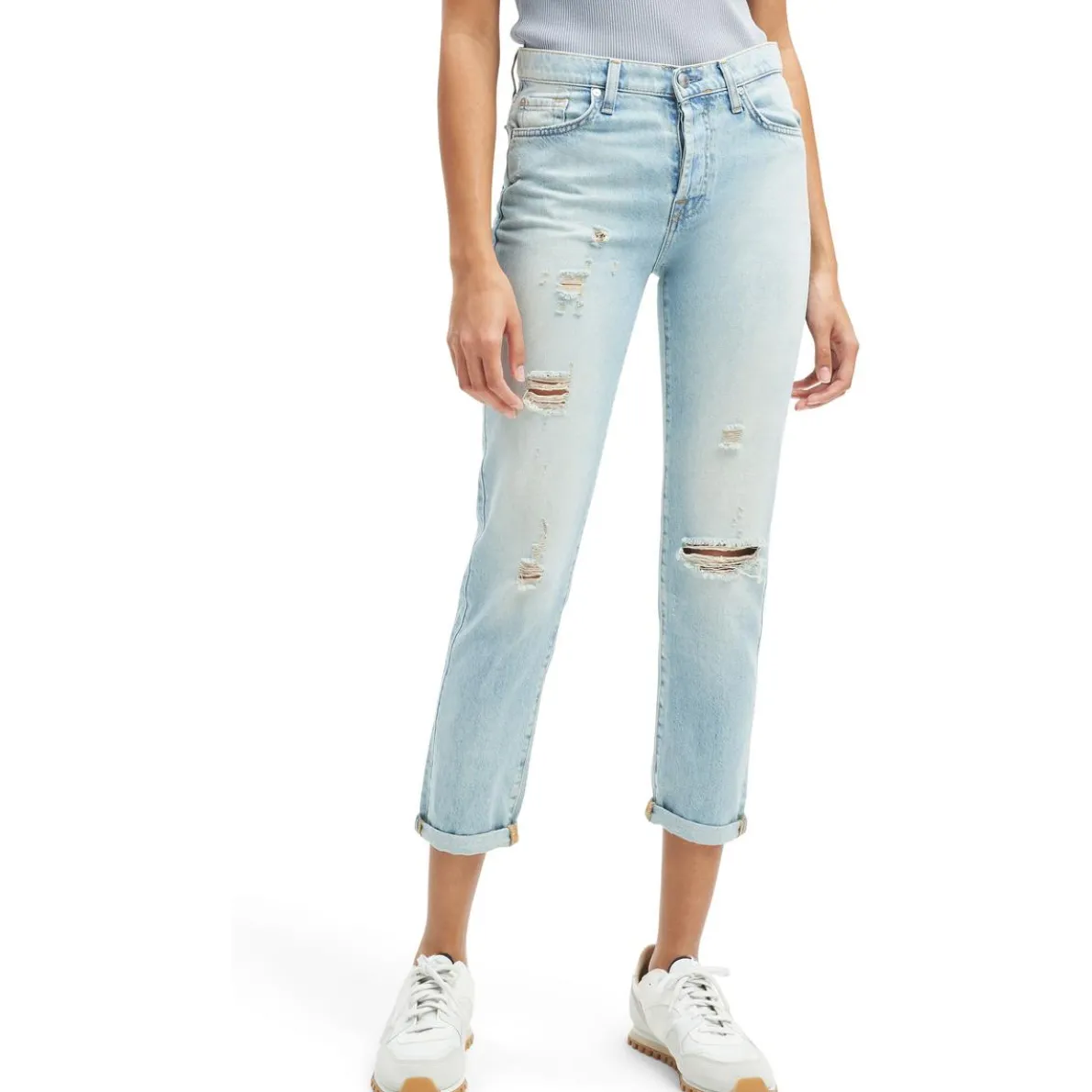 Josefina Distressed Denim Boyfriend Jeans