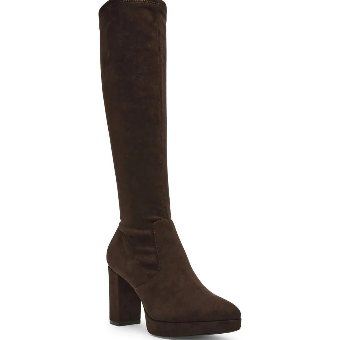 Journey Block Heel Faux Suede Knee-High Boots