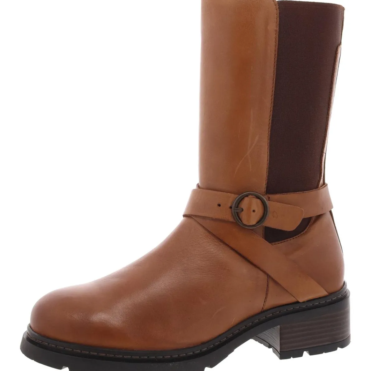 Zipper Leather Knee-High Boots