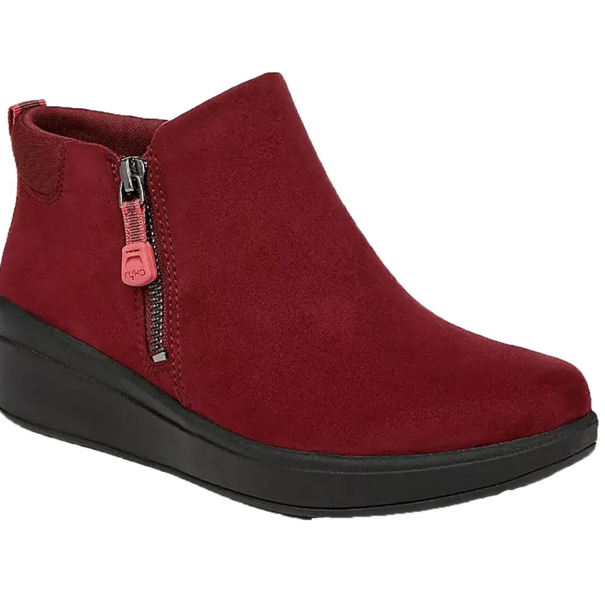 Lyrical Zipper Faux Suede Wedge Boots