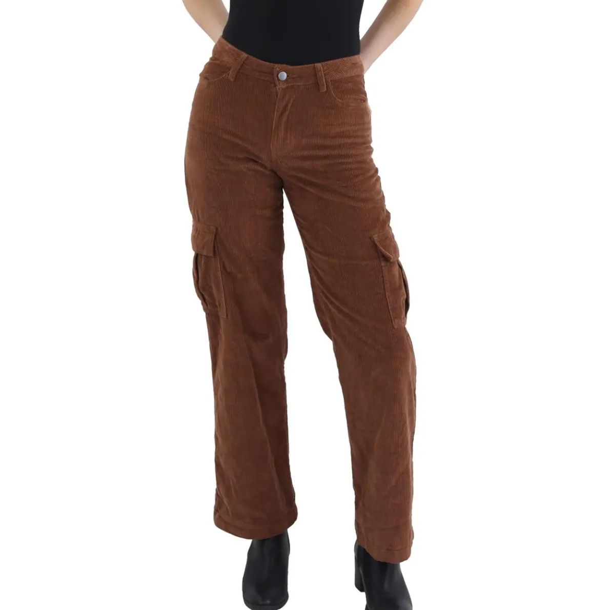 Juniors Cargo Low Rise Bootcut Pants
