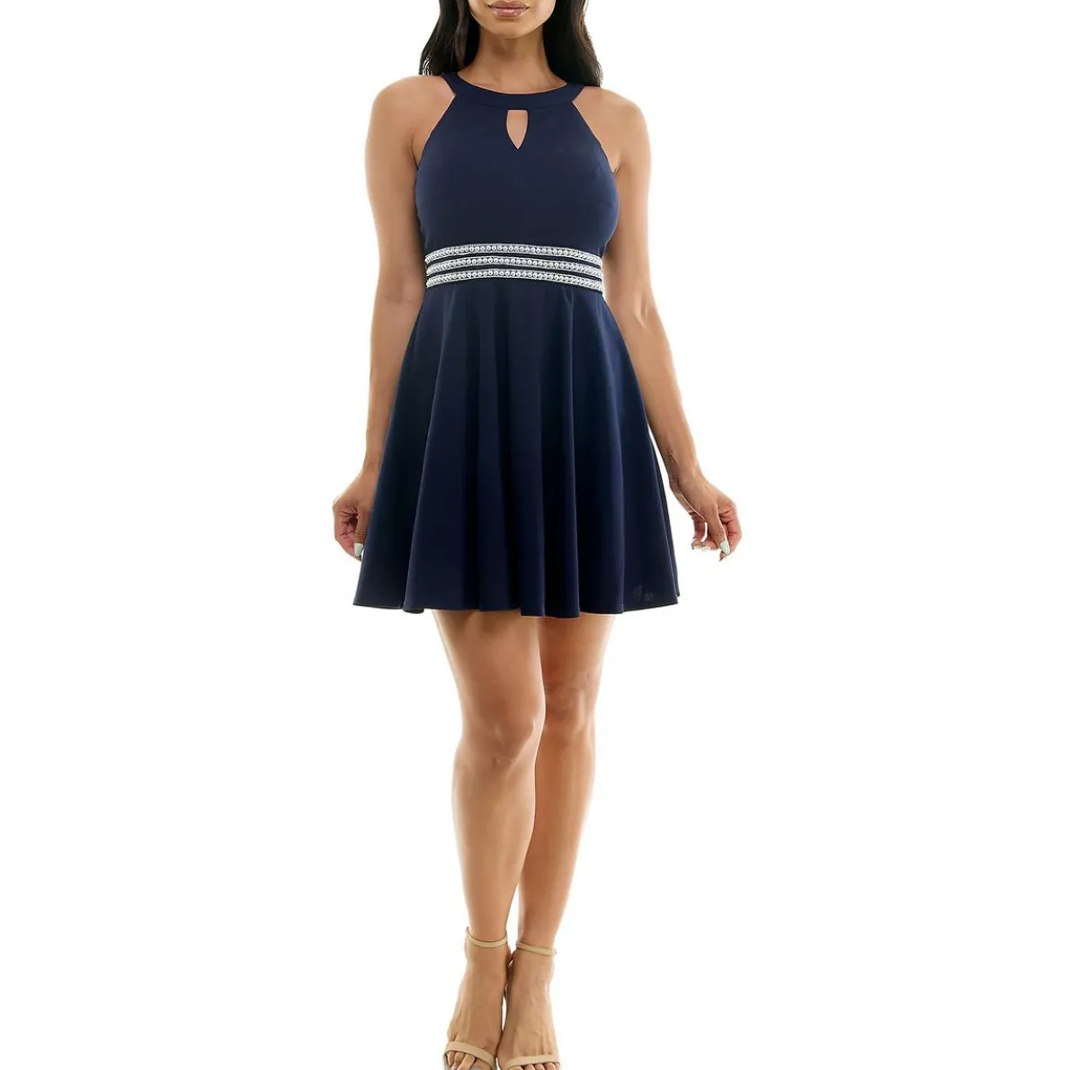 Juniors Embellished Fit & Flare Dress