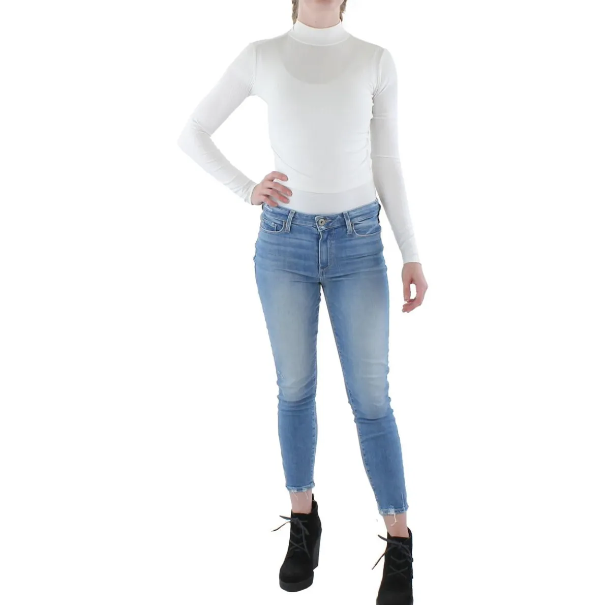 Juniors Knit Crop Turtleneck Top