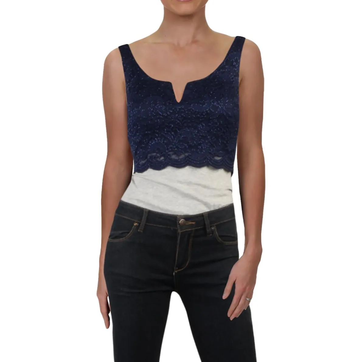 Juniors Lace Short Crop Top