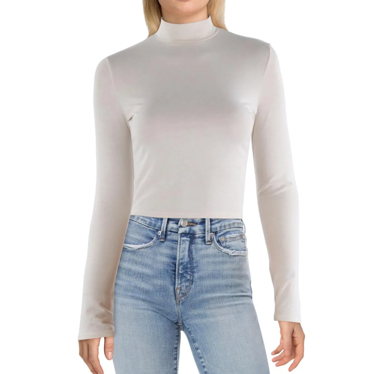 Juniors Mock Long Seeves Turtleneck Top