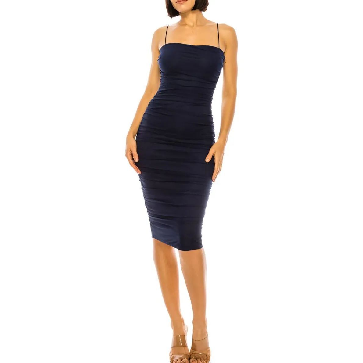 Juniors Ruched Knee-Length Bodycon Dress