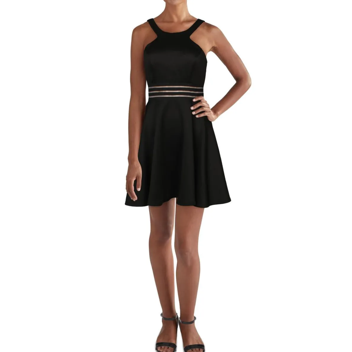 Juniors Shadow Stripe Padded Bust Mini Dress