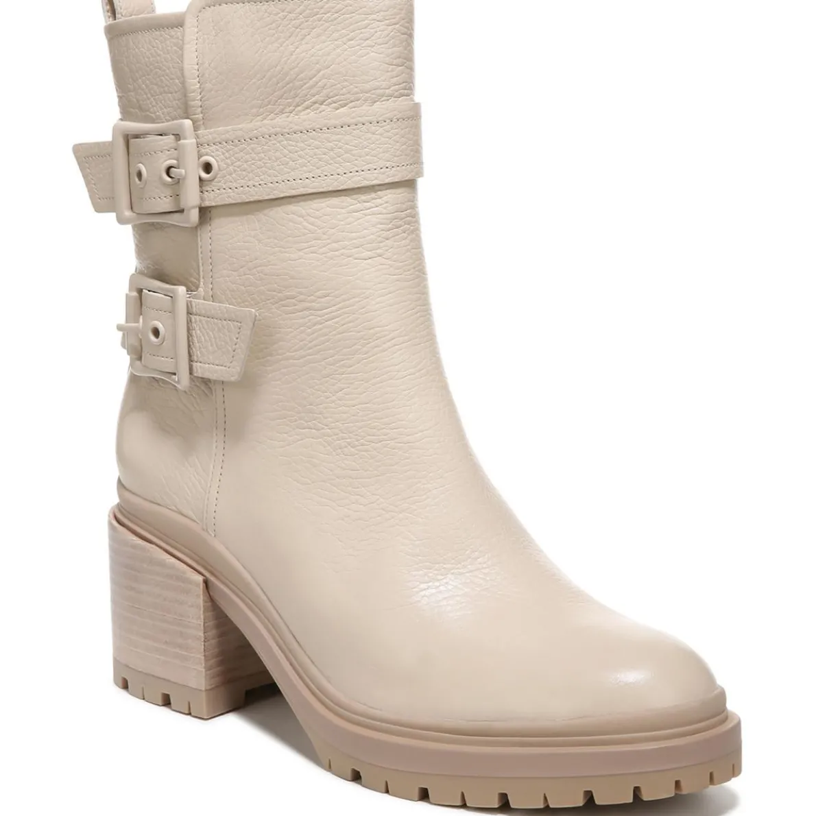 Trina Buckle Block Heel Motorcycle Boots