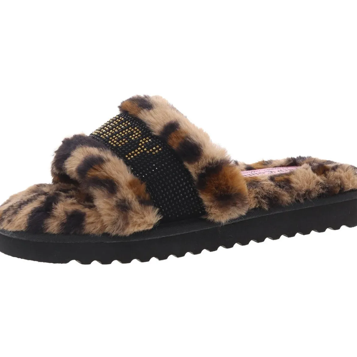 halo Embellished Faux Fur Slide Slippers