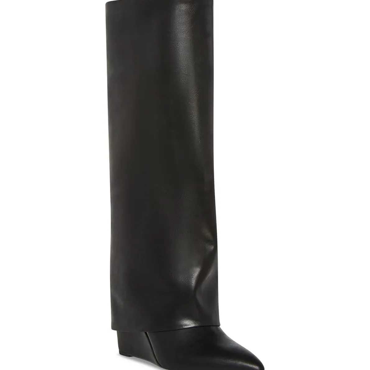 Evanderwc Faux Leather Cuffed Knee-High Boots
