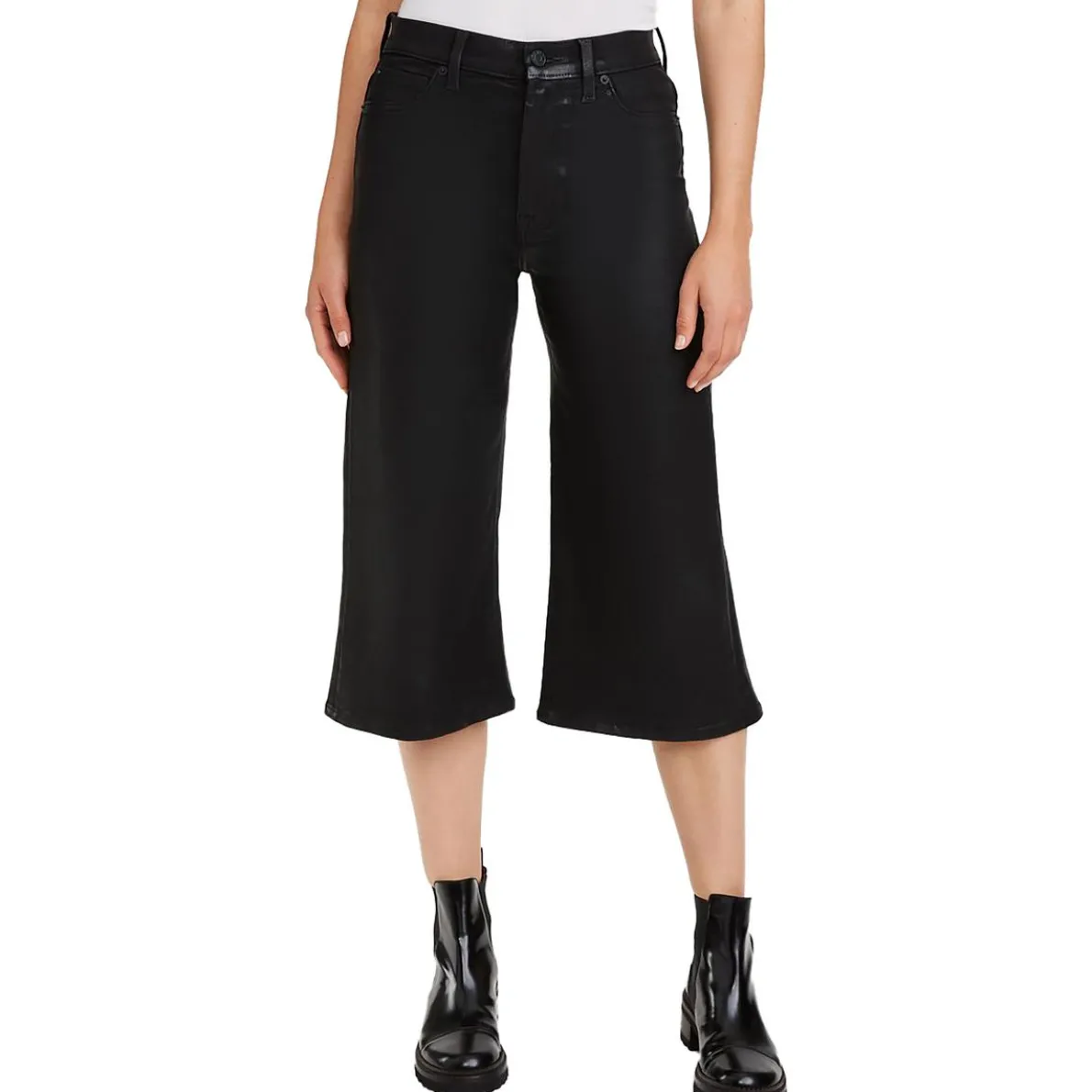 Alexa Culotte Capri Coated Flare Jeans