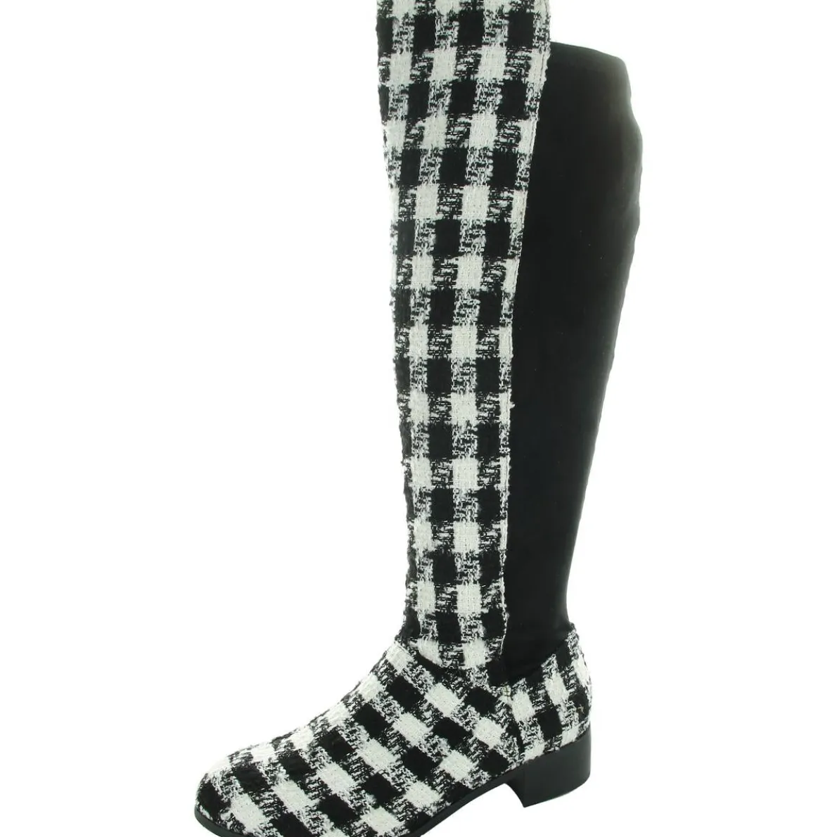 Houndstooth Knee-High Boots