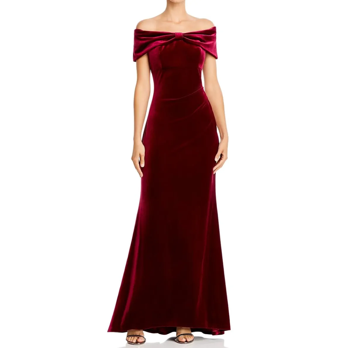 Velvet Off-The-Soulder Evening Dress