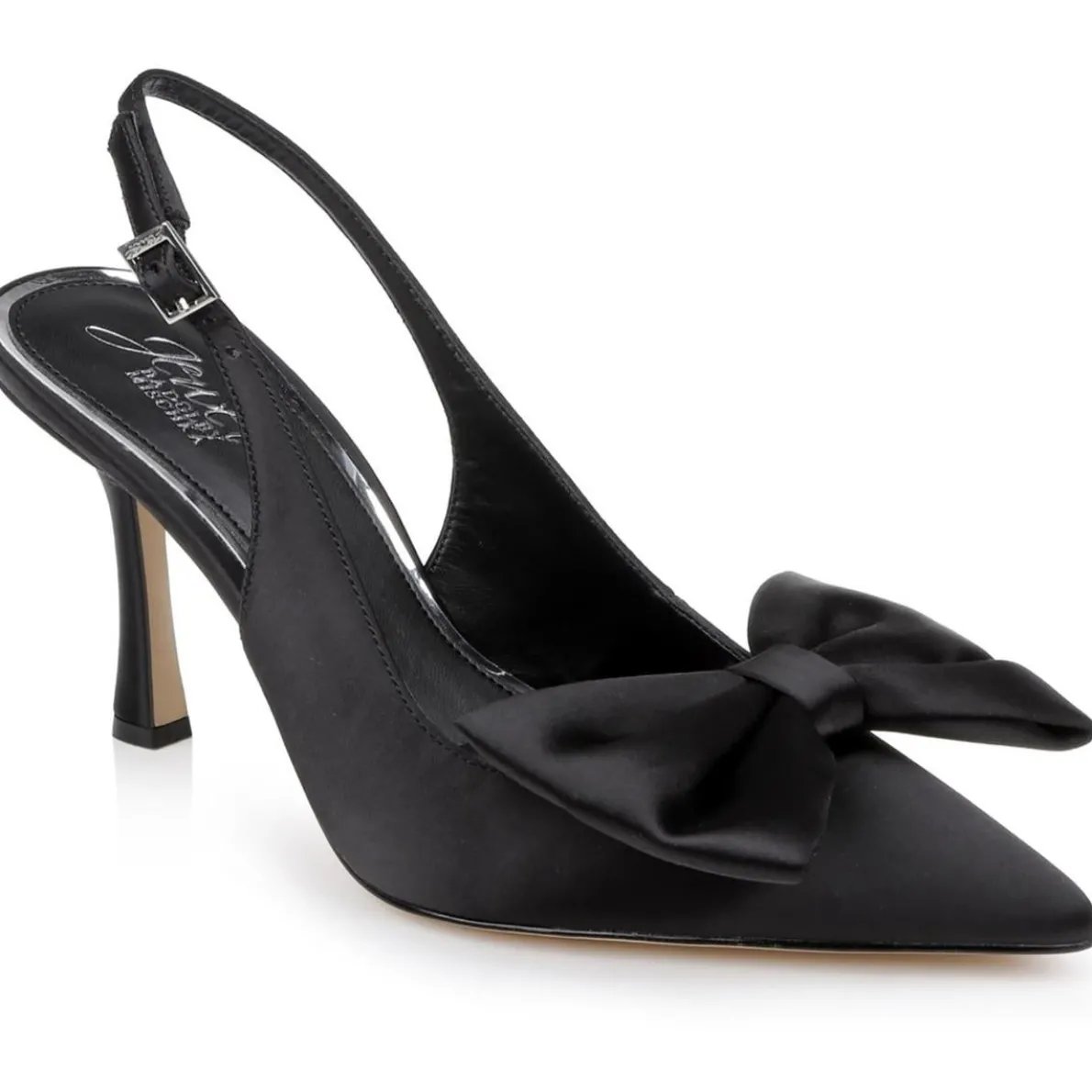 Kourtney Bow Satin Slingback Heels