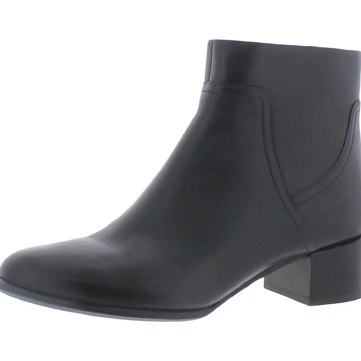 Kamryn Leather Block Heel Ankle Boots