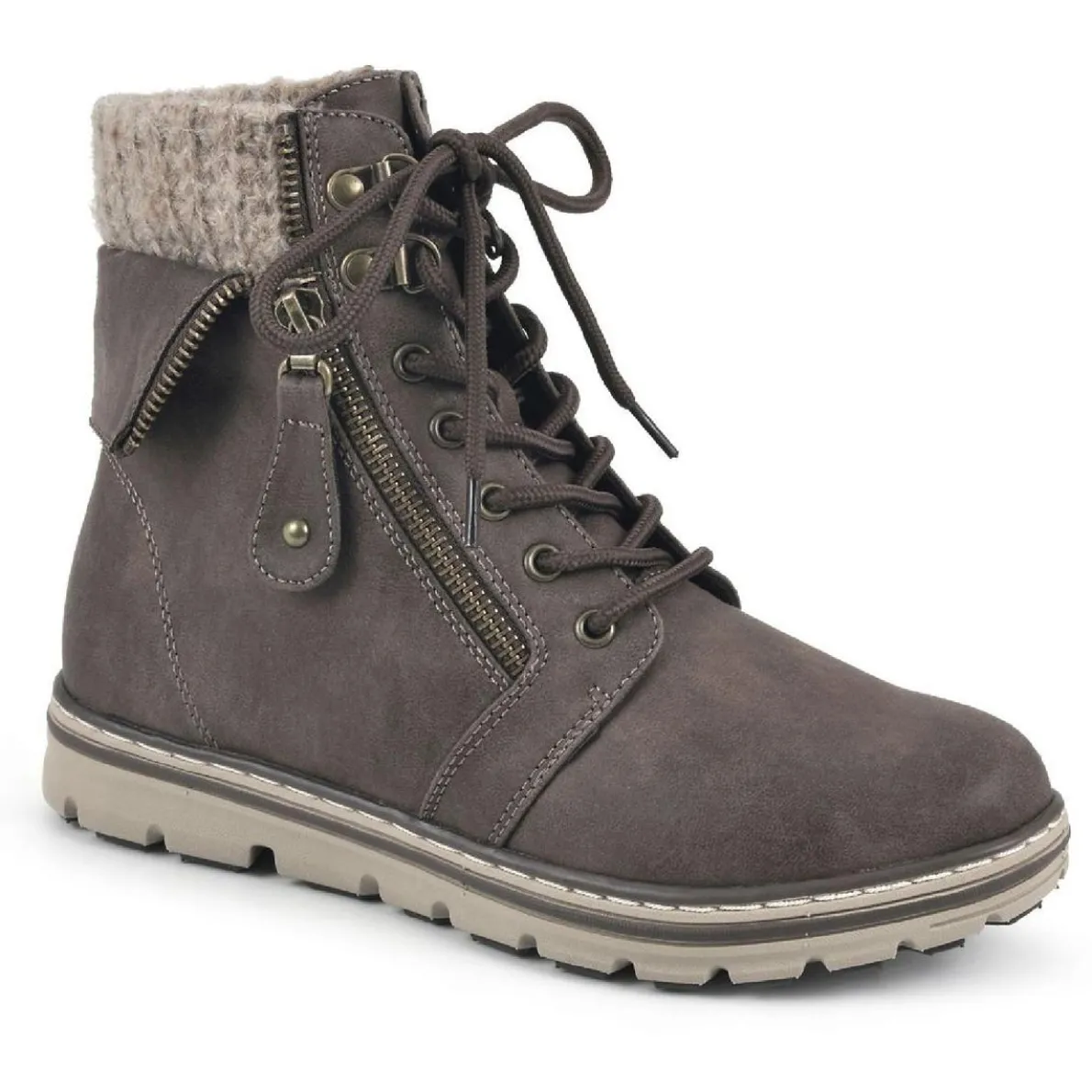 Kaylee Faux Leather Zipper Ankle Boots