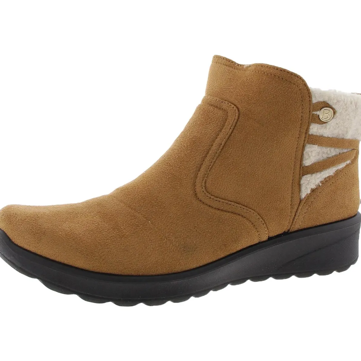 Grand Cozy Contrast Trim Faux Suede Booties