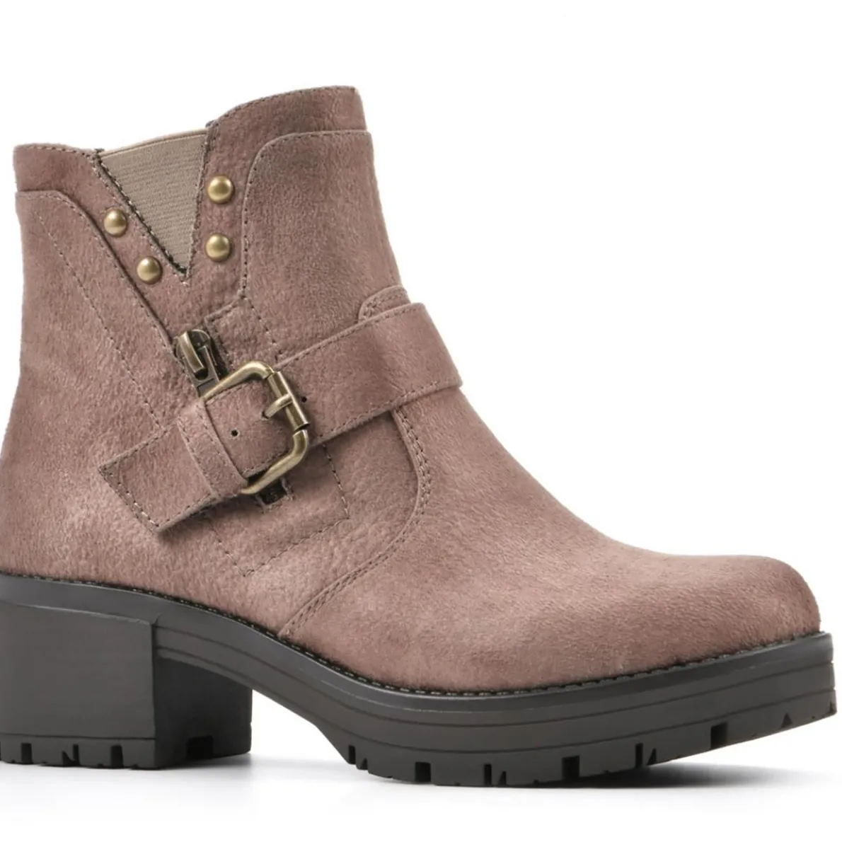 Rufus Faux Leather Studded Motorcycle Boots